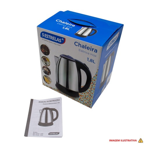 Chaleira Elétrica 1,8L em Inox Rosa 220v 1500w Rápida Fervura