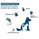 Coleira Antipulgas Para Cães Ajustável 63cm Cinza Óleo Essencial com Caixa de Alumínio