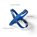 Peitoral Ajustável em X e Guia para Cães Azul Marinho - M