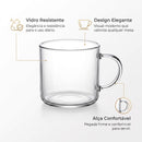 Bule de Vidro c/ Infusor 950ml e 4 Xícaras Borossilicato