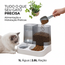 Comedouro/Bebedouro Duplo Automático Premium Pets Branco